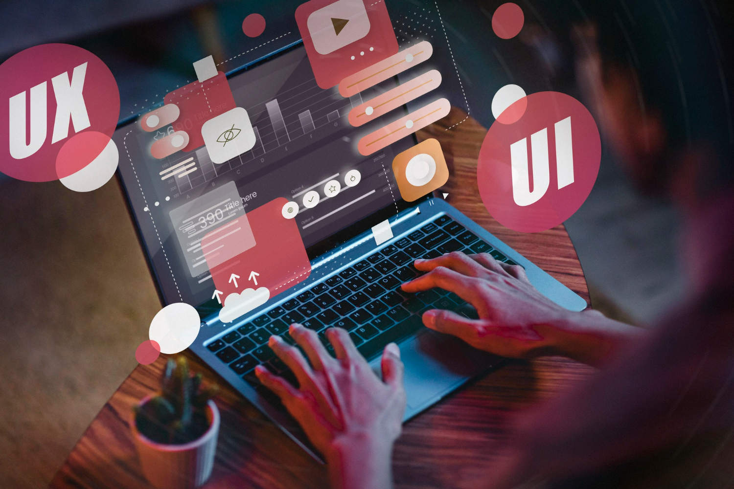 Imagem ilustrando o conteúdo sobre ser um web designer mostrando um profissional da área criando um site.