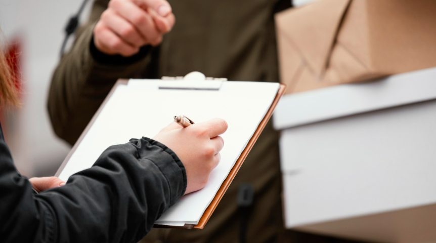 order-bump Imagem ilustrativa sobre order bump mostrando um comprador recebendo suas encomendas online em casa.