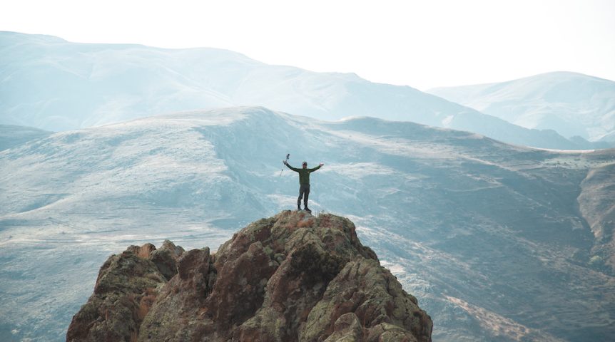 Hikers on top of the hill
