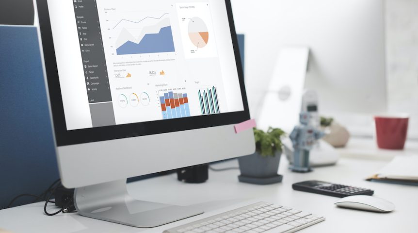 Business Chart Visual Graphics Report Concept